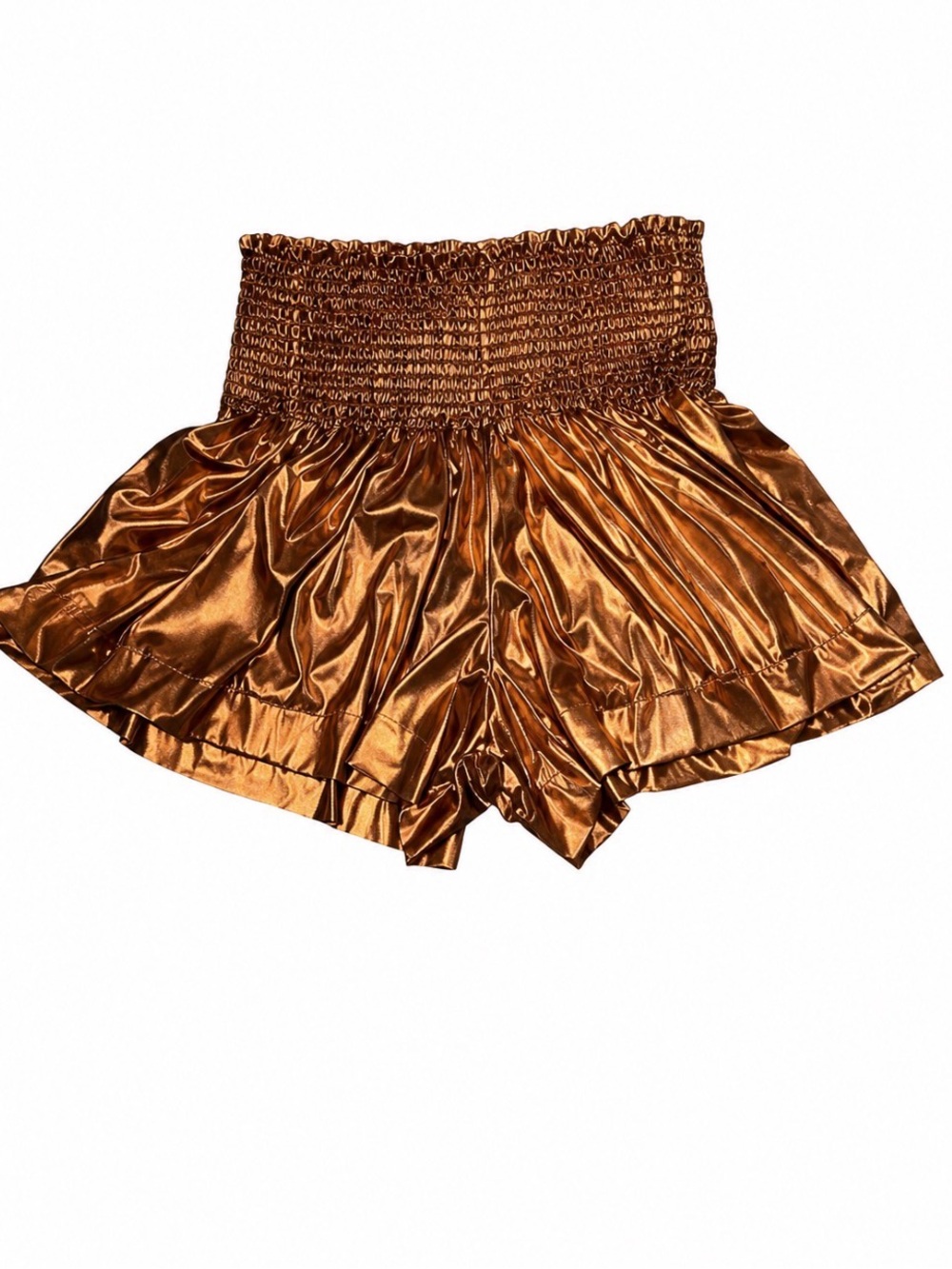 Queen of Sparkles Orange Metallic Swing Shorts